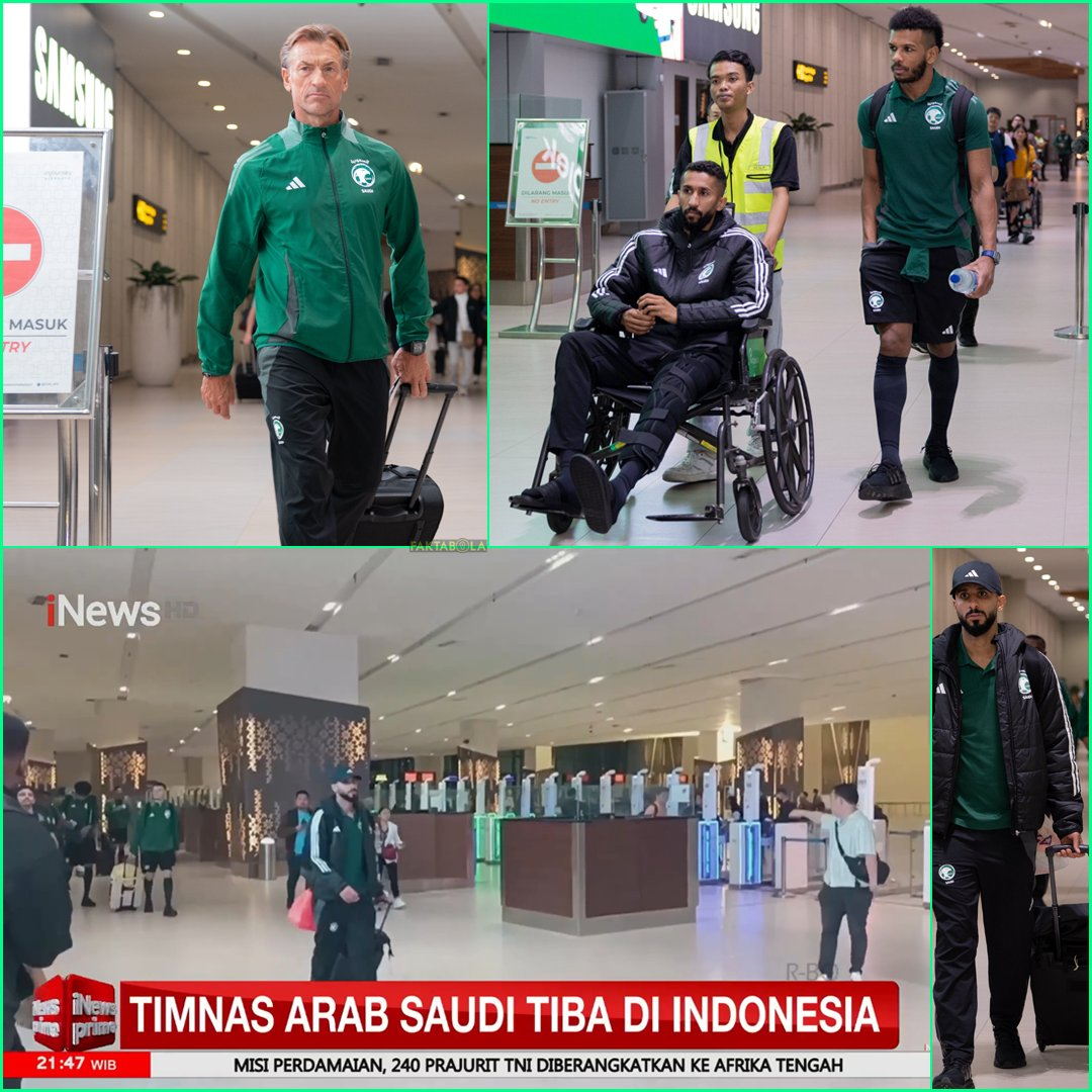 Pemain tim nasional Arab Saudi beserta ofisial tiba di Terminal 3 Bandara Internasional Soekarno-Hatta (Soetta), Tangerang, Banten jelang lawan Timnas Indonesia, Jumat (15/11/2024), 